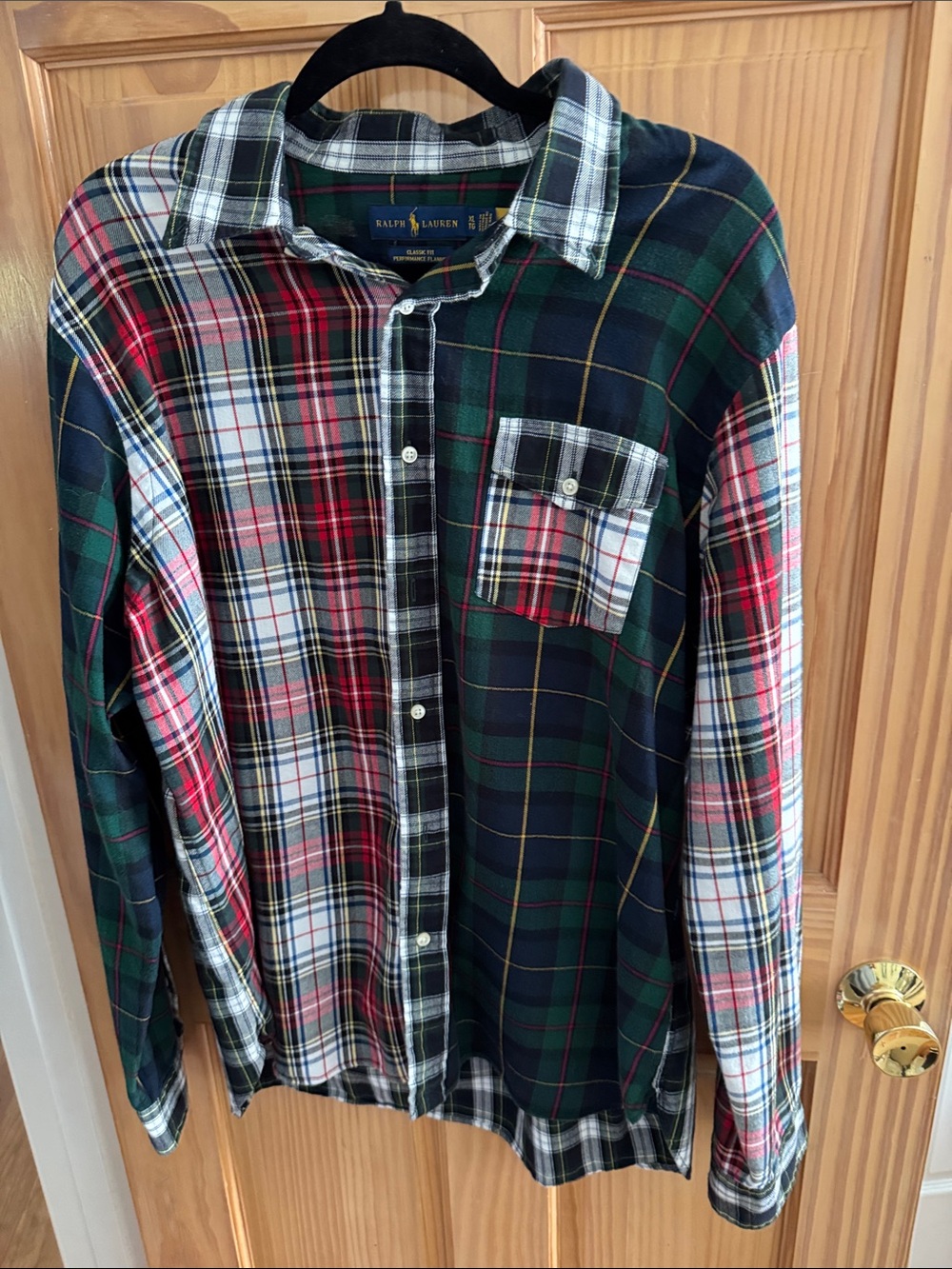 Ralph Lauren Men’s Mixed Plaid Button-Down Shirt - Green/Red/White/Blue